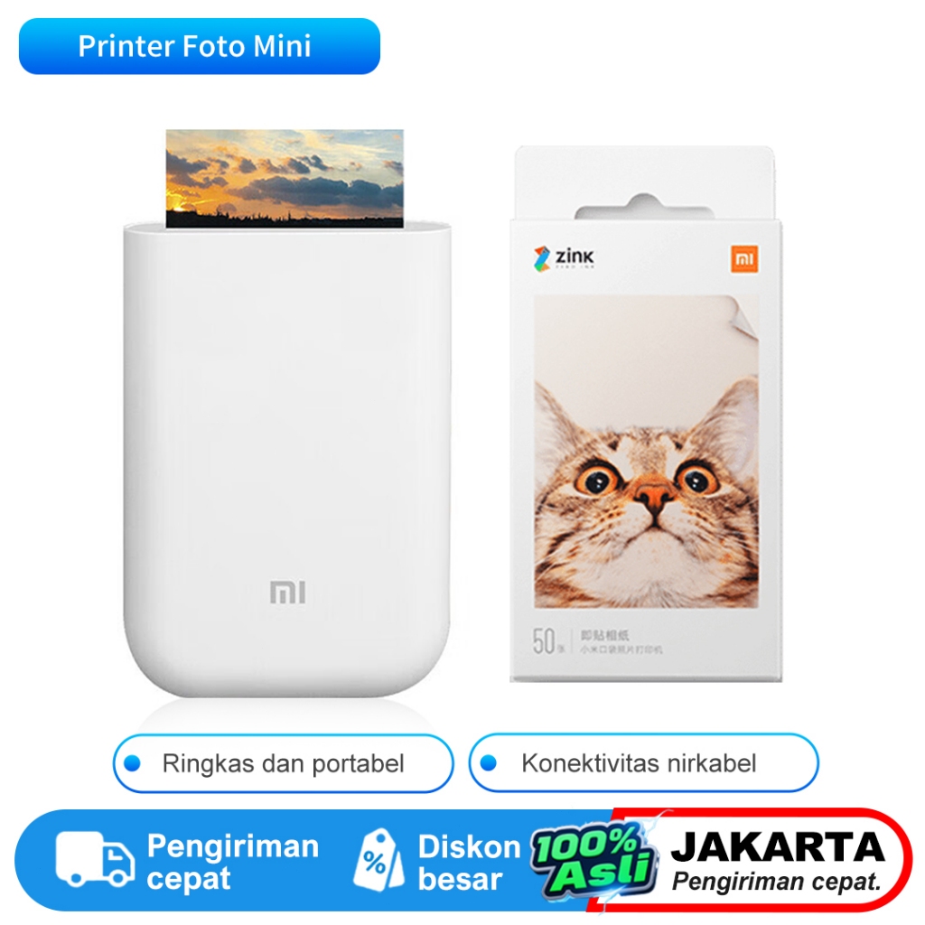 Jual Xiaomi Mijia Smart Photo Printer, Teknologi ZINK Tanpa Tinta ...