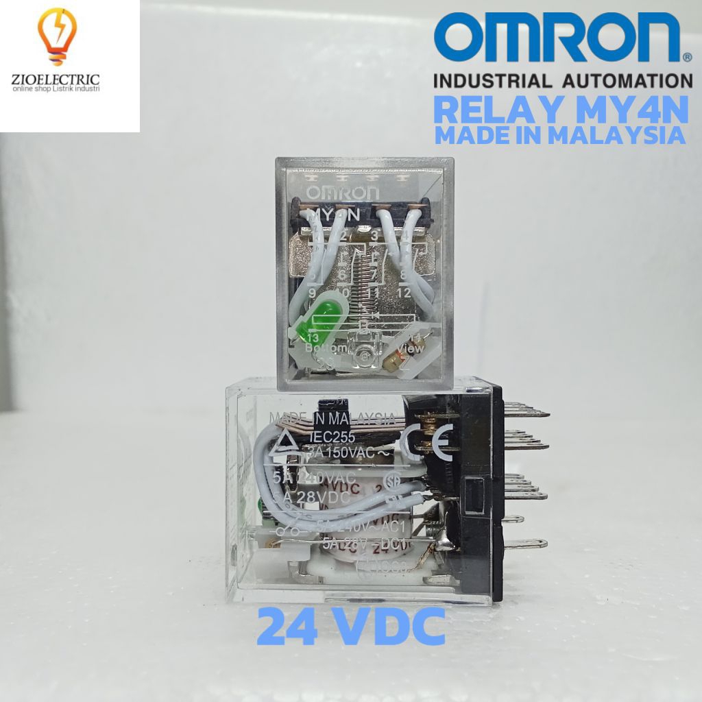 Jual relay MY4 MY4N MY4N-J 24vdc 14kaki include socket | Shopee Indonesia