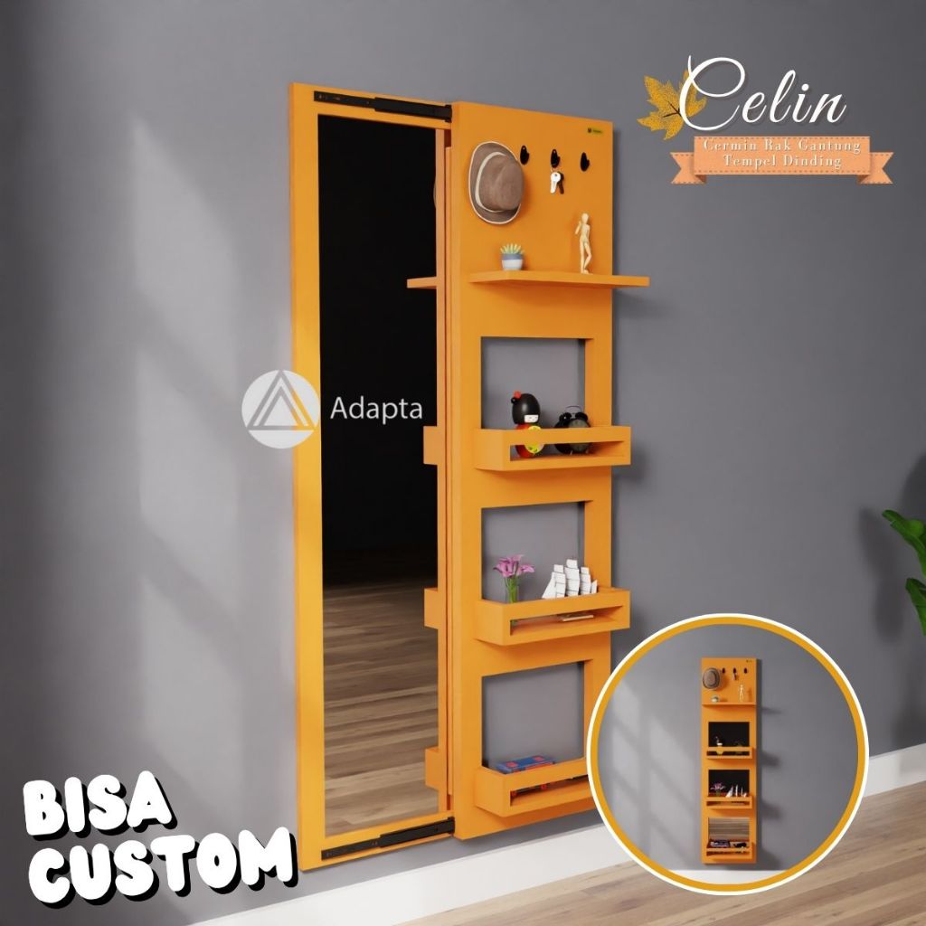 Jual Adapta - Rak Dinding Kombinasi Cermin Panjang Furnitur Fungsional ...