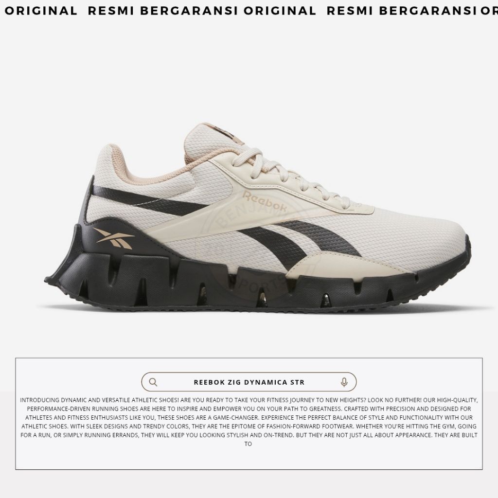 Jual SEPATU LARI PRIA REEBOK ZIG DYNAMICA STR SAND BLACK ORIGINAL RESMI ...