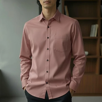 Kemeja Kerja Pria Lengan Panjang Formal Hitam Hem Polos Katun