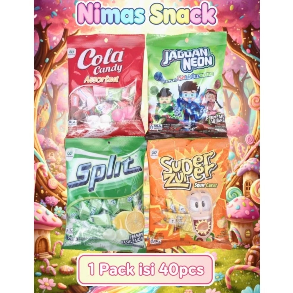 Jual ( EXP 2027 ) Permen Super Zuper / Split / Jagoan Neon / Cola 1 Bag ...