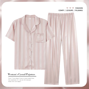 LilyNap Baju Tidur Piyama Satin Wanita Dewasa Model Garis Premium Pakaian Tidur Wanita Dewasa
