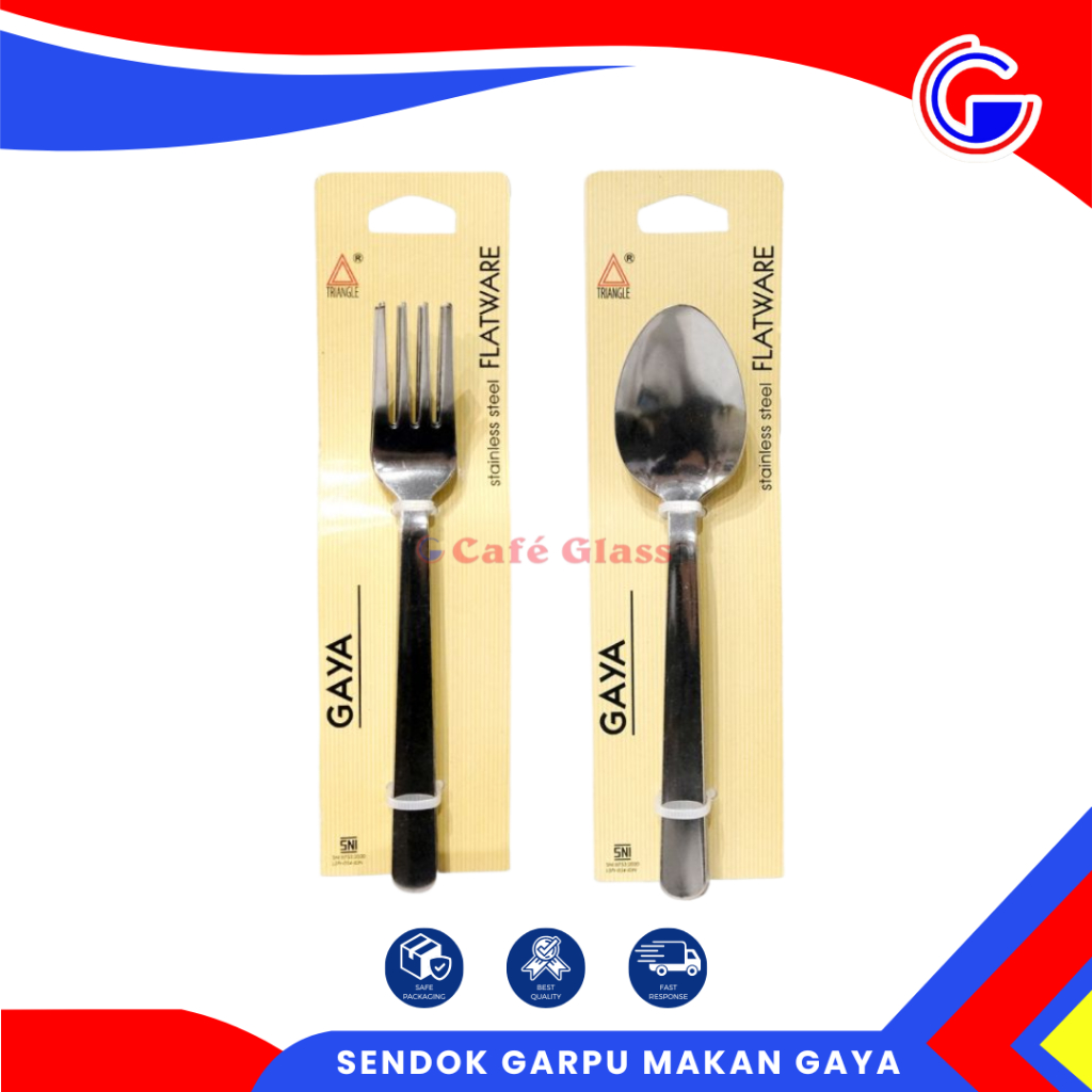 Sendok Garpu Makan Stainless Steel - Cutlery Elegan Untuk Rumah & Resto - Set Isi 6Pcs Gaya