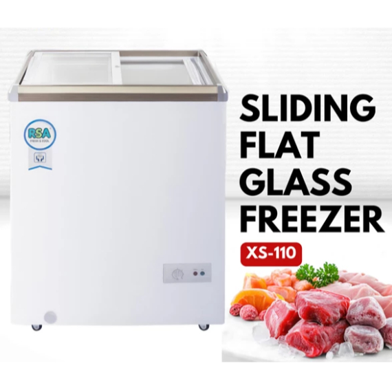 Jual RSA Chest Freezer Box Sliding Kaca Datar 100 Liter XS-110 | Shopee ...