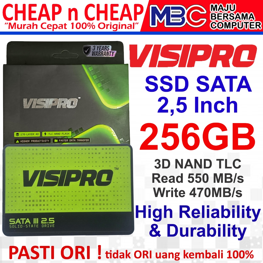 Jual SSD Visipro 256GB Sata 2,5 Inch Original - SSD 128GB 256GB 512GB ...