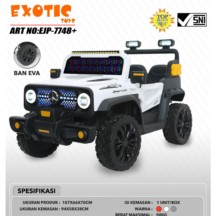 Jual Mainan Anak Mobil Aki Jeep EJP 7748+ Ban EVA EJP 7749 Ban