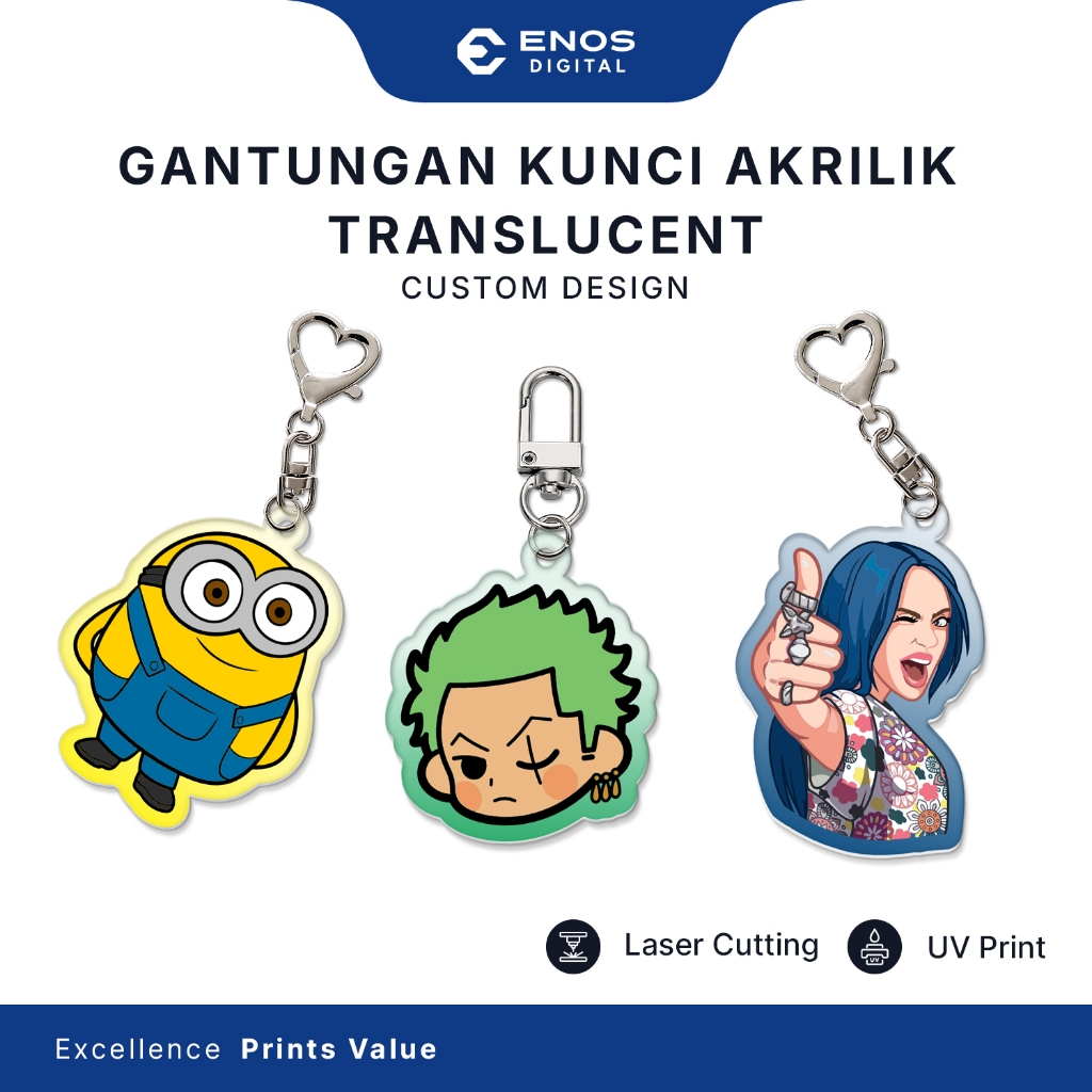 Jual Custom Keychain Translucent | Ganci Akrilik Semi Transparan ...