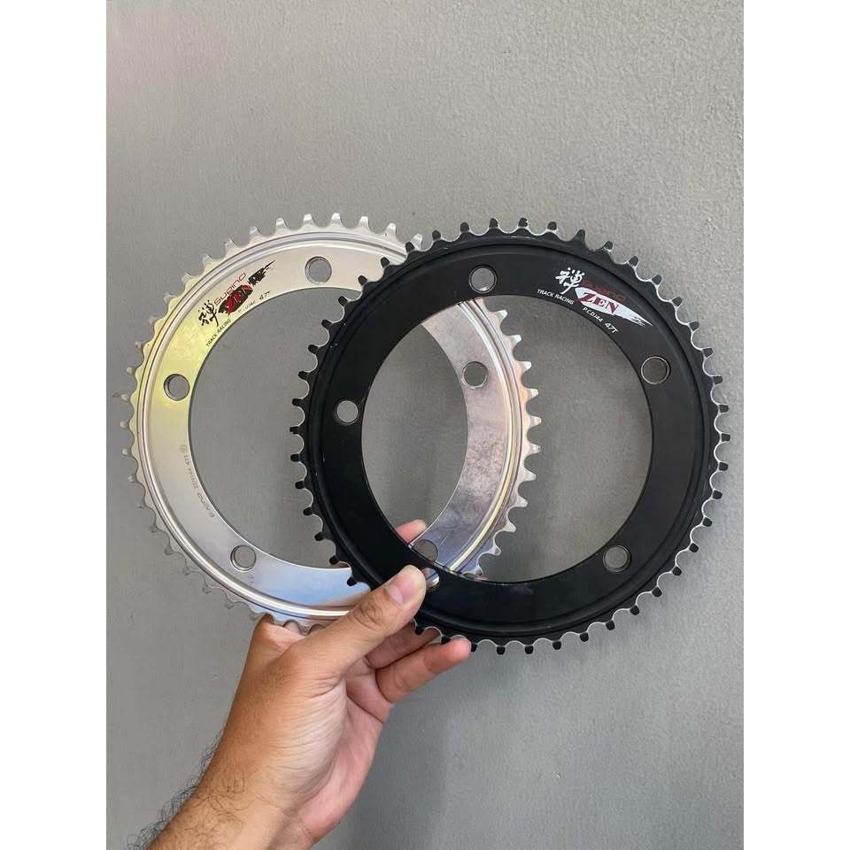 Jual Chainring Sugino Zen 47t Silver NJS & Black BCD 144 | Shopee Indonesia