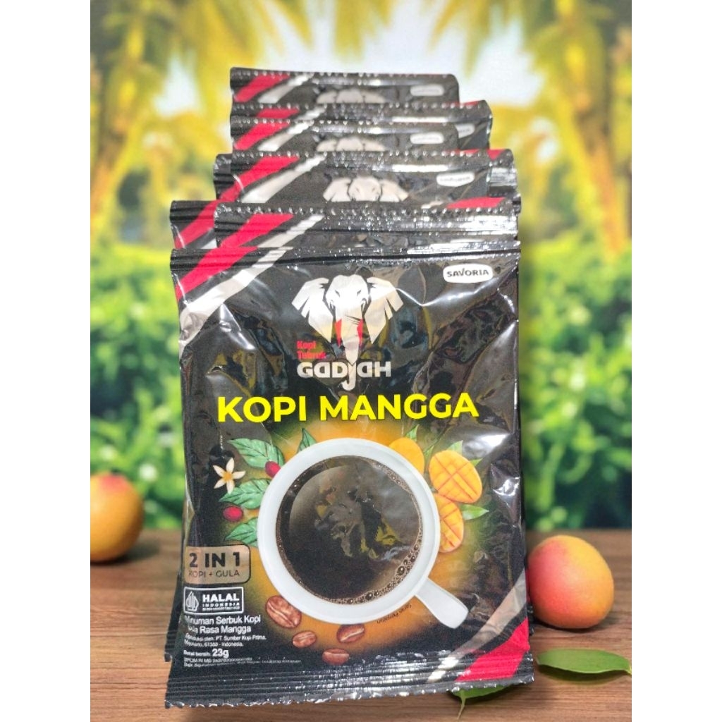 Jual Kopi Gadjah rasa mangga/kopi hitam gula rasa mangga isi 10sachet ...