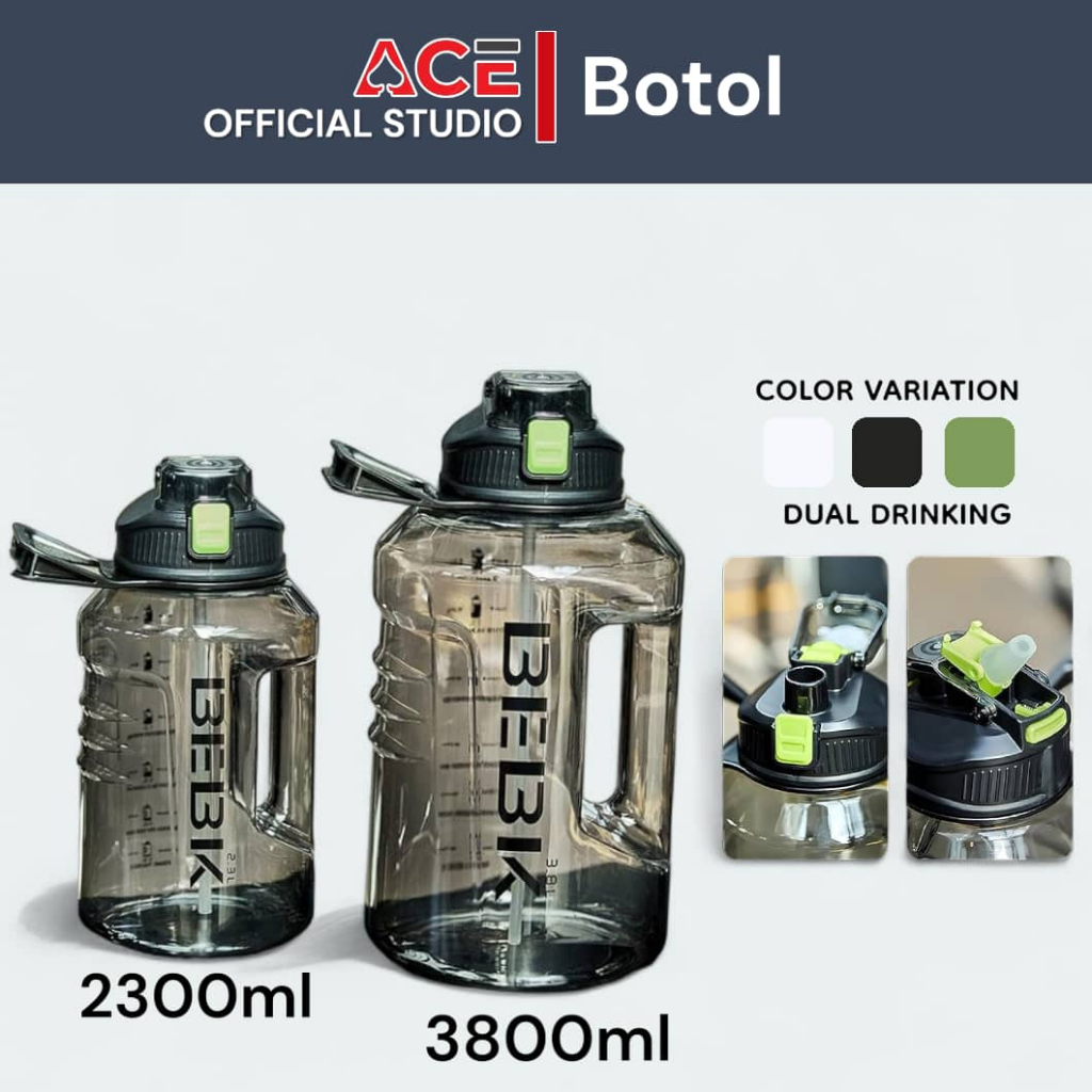 Jual BEBK Botol Air Kapasitas Super Besar 2.3L/3.8L – Double Drink ...