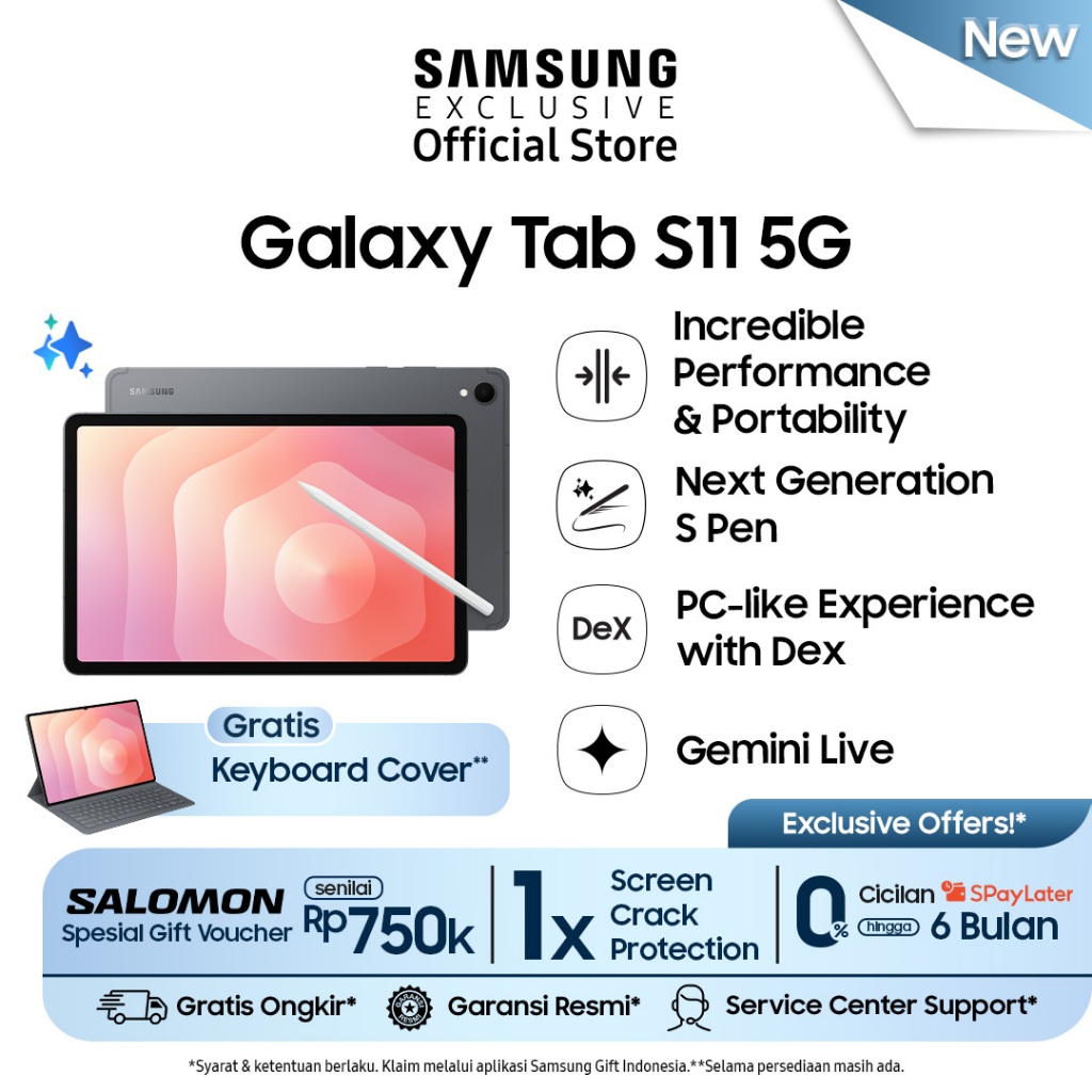 Jual Samsung Galaxy Tab S11 5G 12/256GB - Gray | AI Tablet | Tab