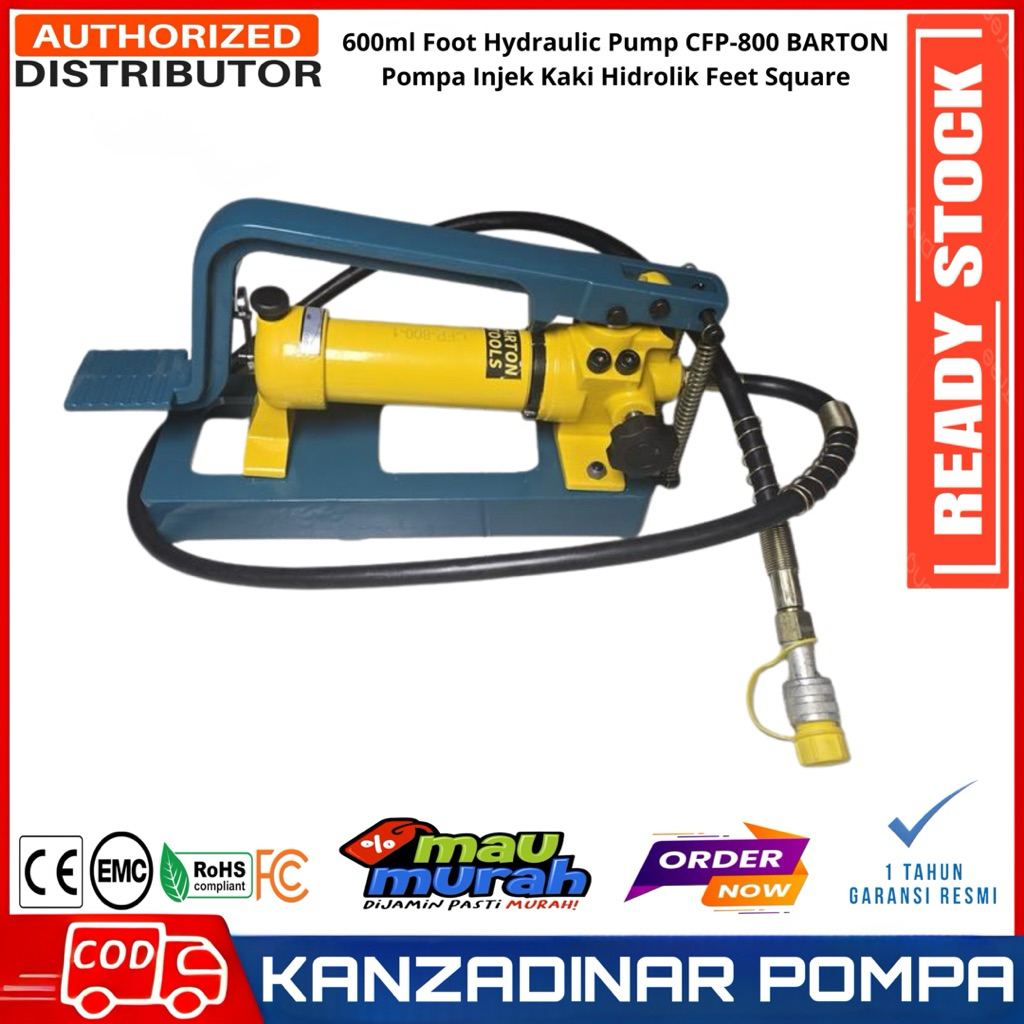 Jual 600ml Foot Hydraulic Pump CFP-800 BARTON Pompa Injek Kaki Hidrolik ...