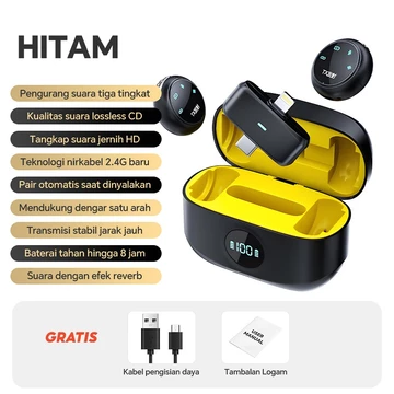 Q8 Wireless Microphone Magnetic 2 Mic Clip On Type C IOS HP Microphone Noise Reduction Plug