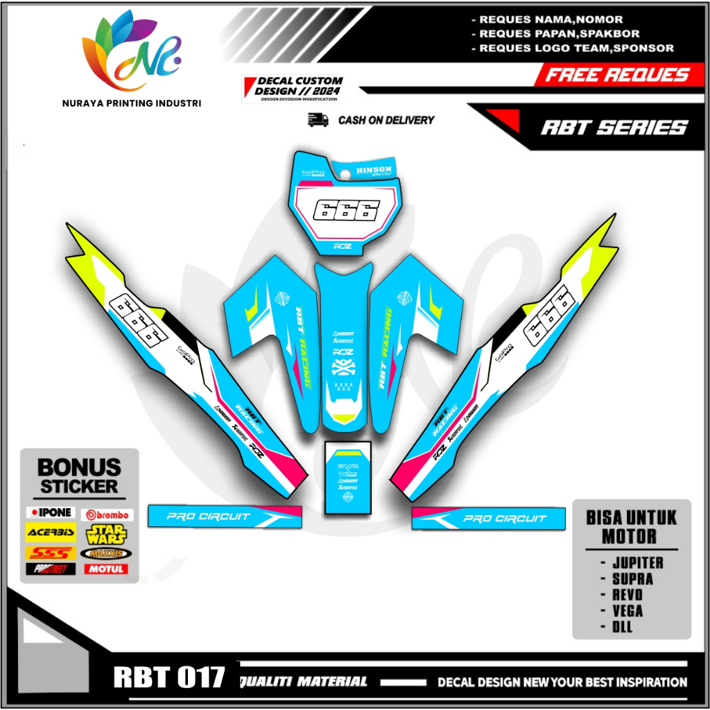 Jual Sticker RBT MOTOR SUPRA X 125 SEMI FULL BODY MOTOR RBT BEBEK MODIF ...