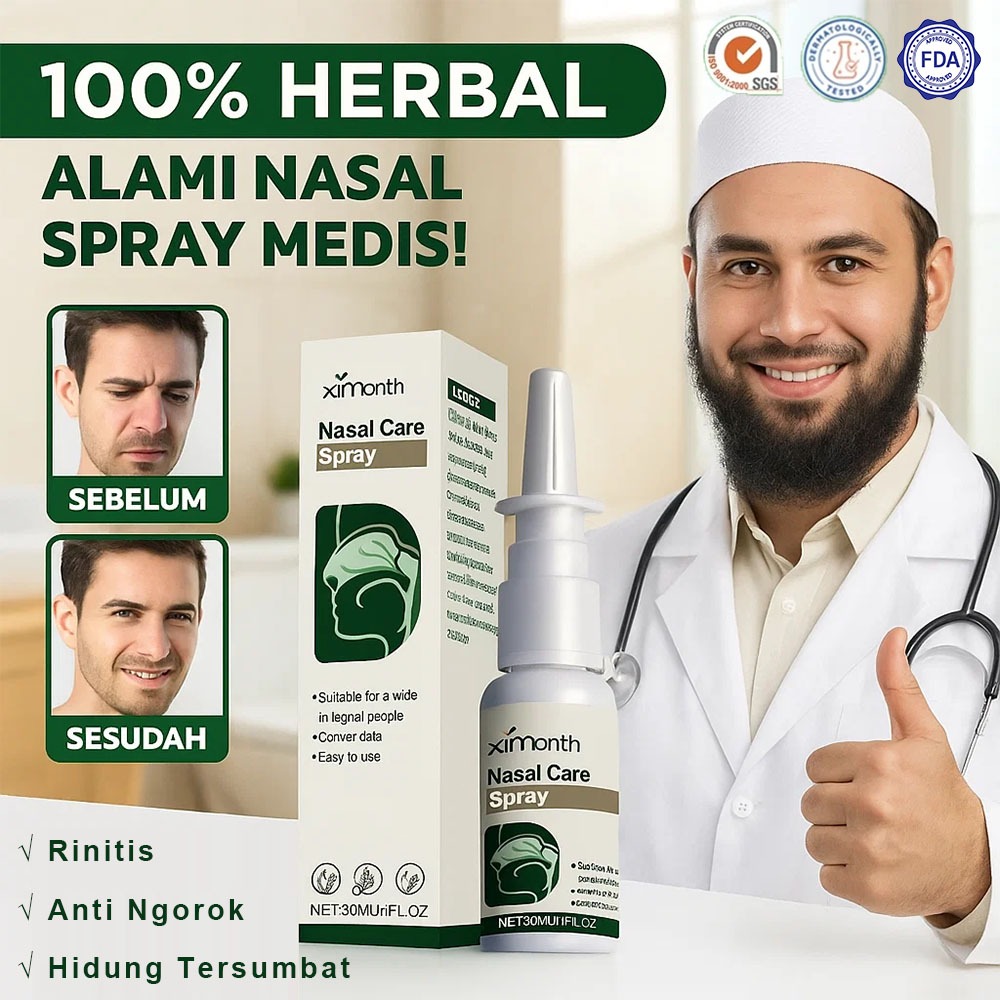 Jual 100% Herbal Alami Nasal Spray Medis Semprot Hidung Herbal Anti ...
