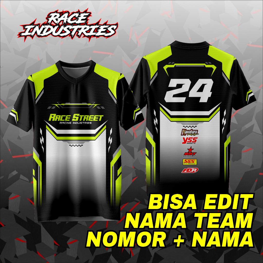 Jual Jersey Race Industries Custom Nama Team Nomor dan Nama Custom ...