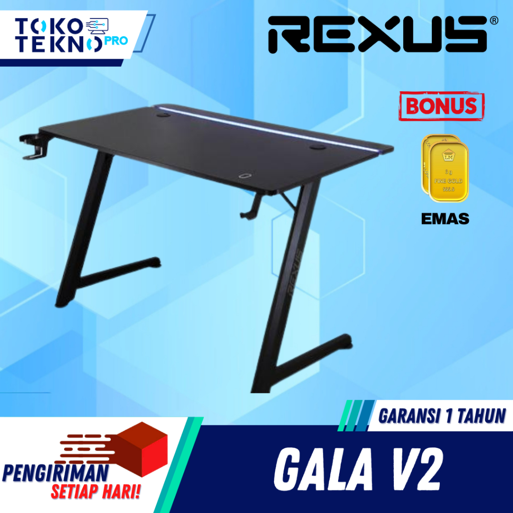 Jual Rexus RXD145 / RXD-145 Gala V2 Meja Gaming Desk Support ARGB ...