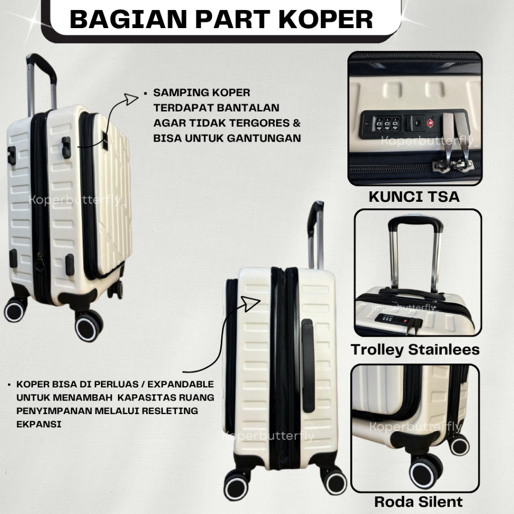 Jual NEW!! KOPER POLO LOUIS MODEL BUKAAN DEPAN 65816 20/24 INCH / KAIN ...