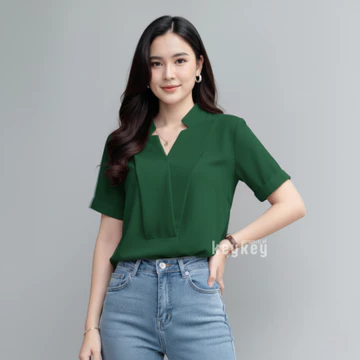REBECCA Blouse Wanita Simple Elegan Moscrepe Atasan Blouse Simple Casual Formal Fit To L