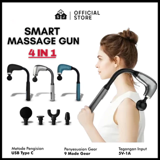 Smart Massage Gun 4 in 1 Alat Pijat Elektrik Bisa Sendiri Jangkau Leher Punggung Kaki Kepala