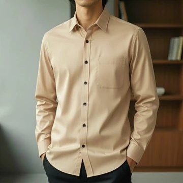 Kemeja Kerja Pria Lengan Panjang Formal Hitam Hem Polos Katun
