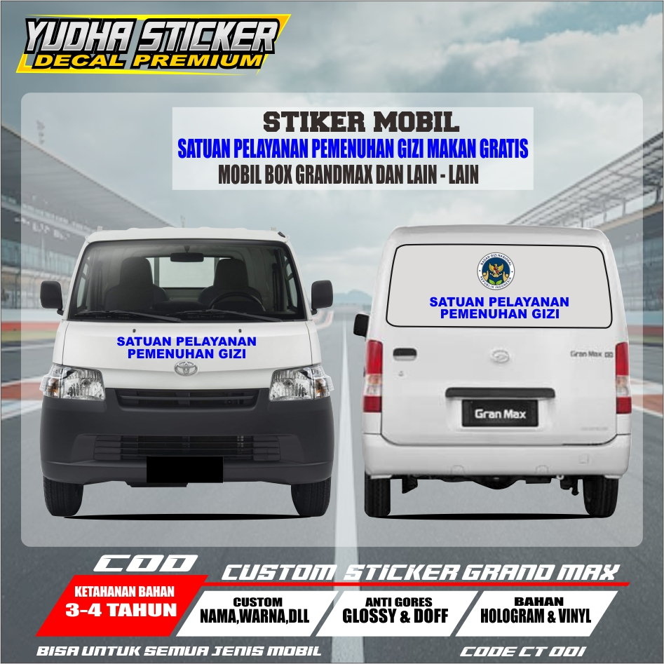 Jual CT 001 - CUTTING STICKER LOGO KAP DEPAN BELAKANG MOBIL GRANDMAX ...