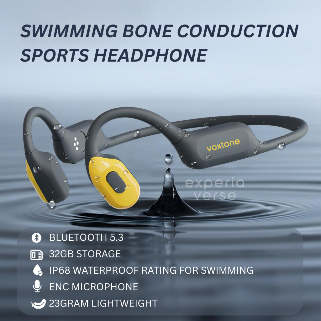 Jual Voxtone SwimFit Bone Conduction Headphone Headset Bluetooth MP3 ...