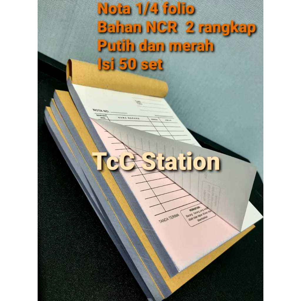 Jual 1 PAK 5 BUKU Nota Kontan 2 ply isi 100 lembar ( 50 sheet ) 1/4 ...