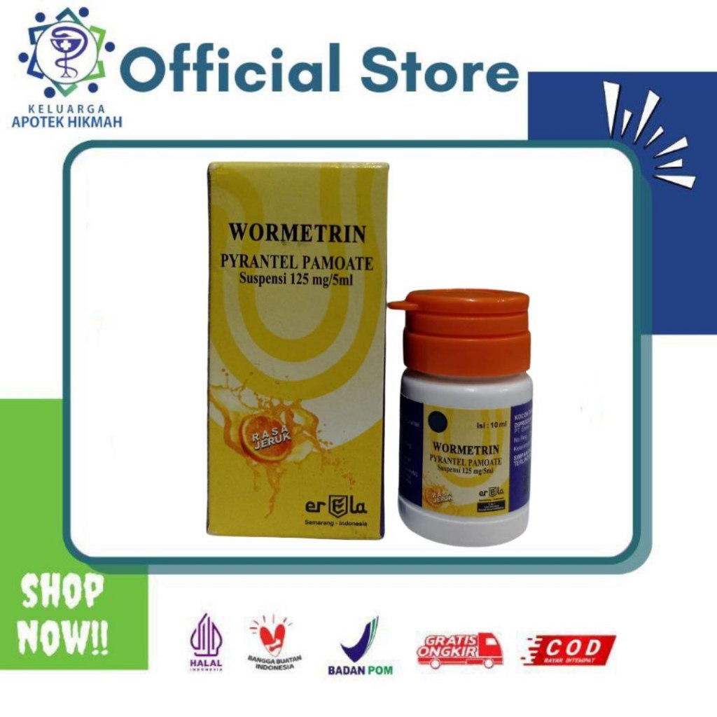 Jual Wormetrin Konvermex syrup 125 pyrantel pamoate suspensi | Shopee ...