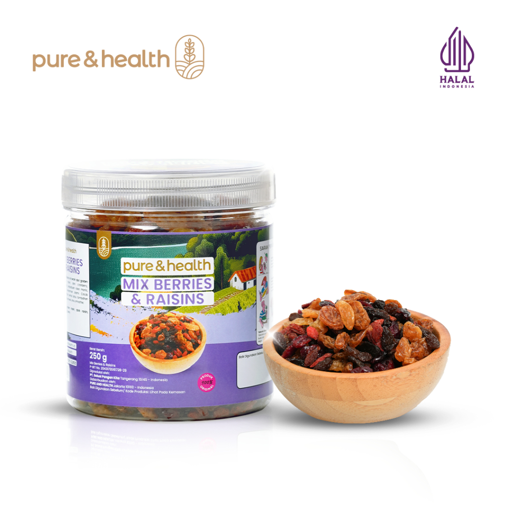 Jual Mix Berry & Raisins 250 gr Berries Pure & Health - Mix Buah Kering ...