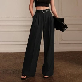 LARSUVE Marla Straight Pants — Celana Panjang Kulot Wanita High Waisted Cullote Pants