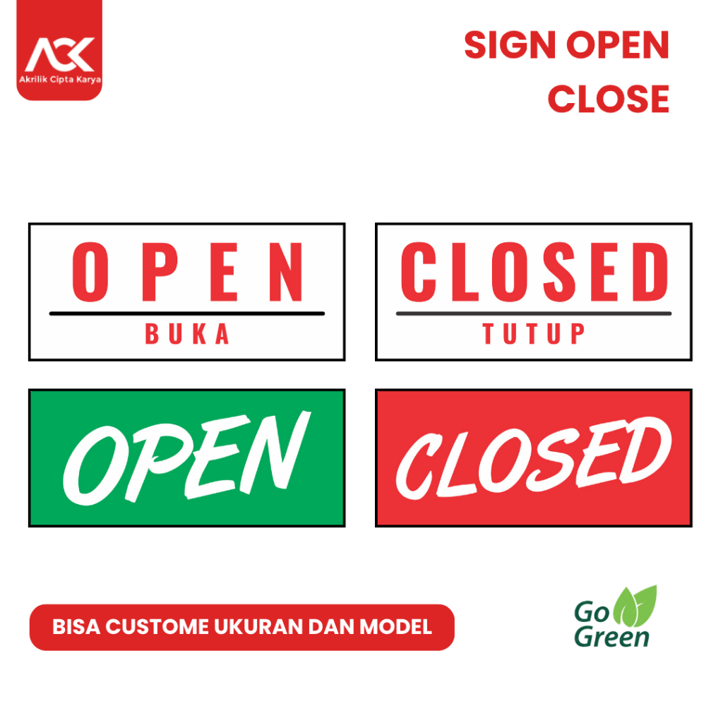 Jual SIGN CLOSE OPEN AKRILIK CUSTOM | SIGNBOARD TOKO | PAPAN NAMA TOKO ...