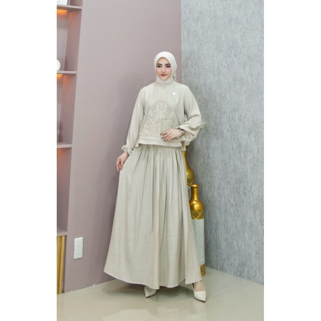 Jual CATALUNYA ONE SET ROK BAHAN LINEN VENEZIA LD 110 | Shopee Indonesia