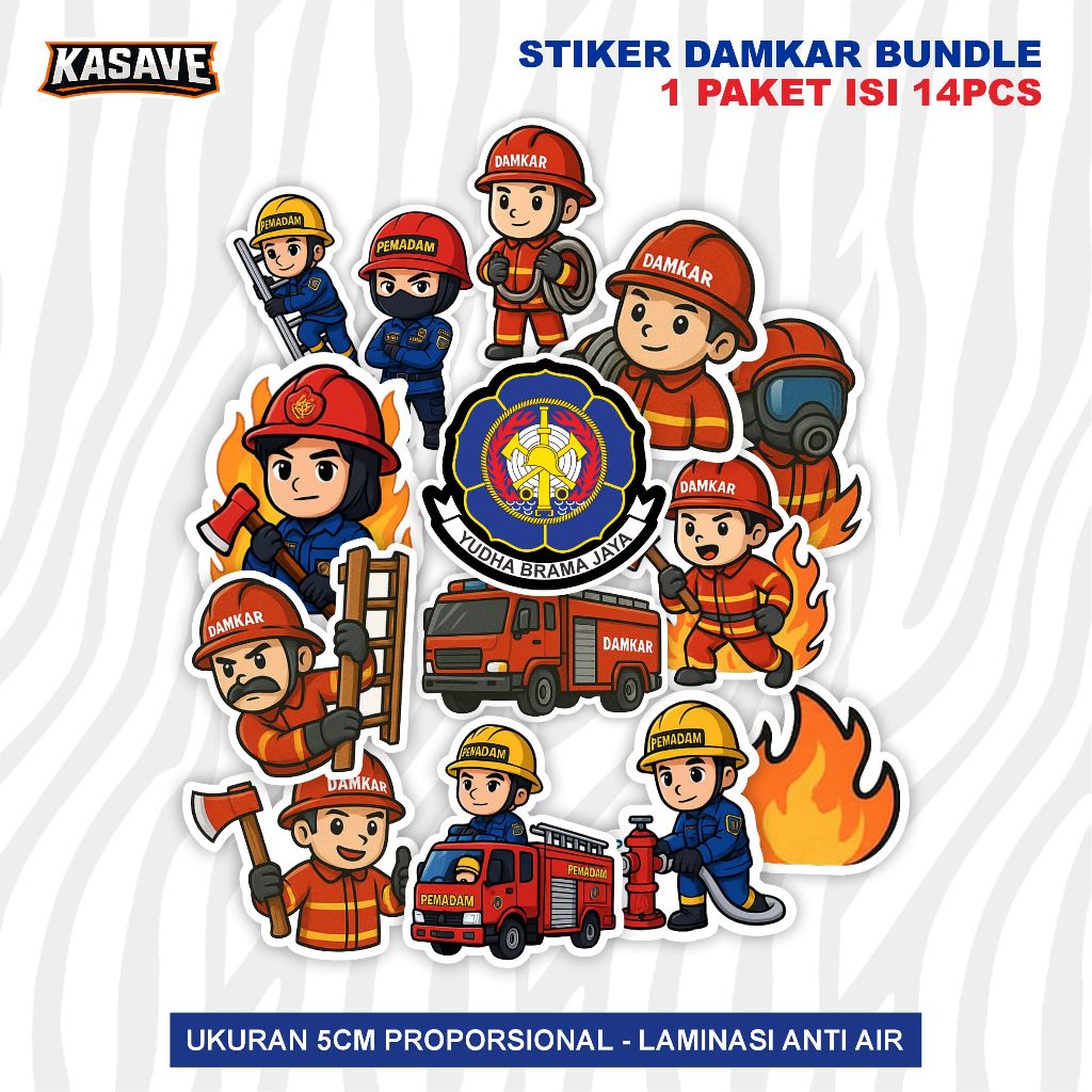 Jual STIKER DAMKAR BUNDLE 1 PAKET ISI 14PCS / PEMADAM KEBARAN | Shopee ...