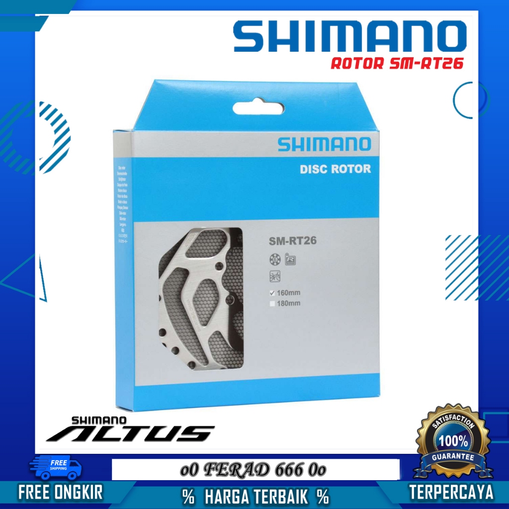 Jual Disc Brake Rotor Shimano SM-RT26 Six Bolt 160mm | Shopee Indonesia