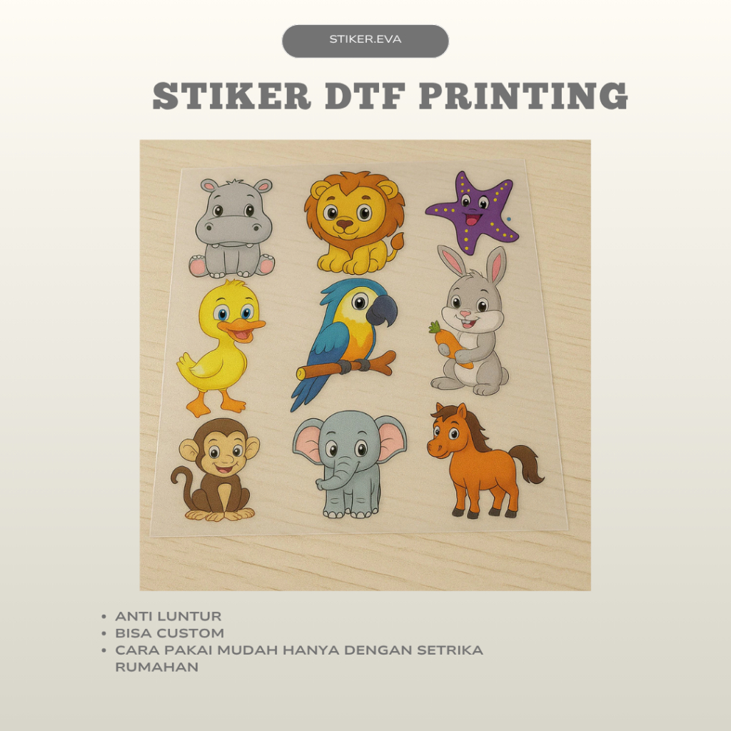 Jual STICKER SABLON SETRIKA SABLON DTF TINGGAL SETRIKA TEMA HEWAN LUCU ...