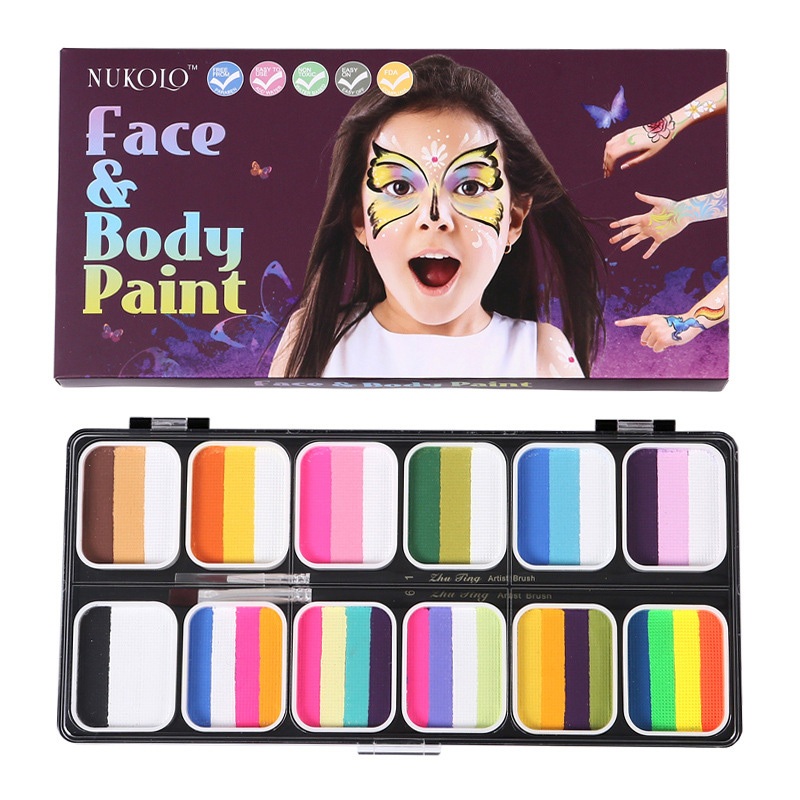 Jual Face Painting Make Up Set Water Base DIY Makeup Palette ...