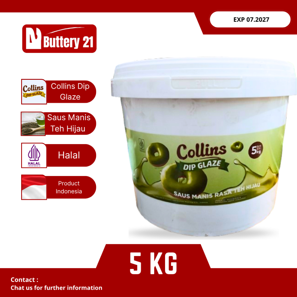Jual COLLINS DIP GLAZE MATCHA 5 KG/COKELAT COLINS/COLINS SAUS MANIS ...