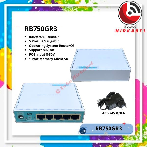 Jual MikroTik hEX RB750Gr3 | RB750 Gr3 | RB 750 Gr3 | Shopee Indonesia