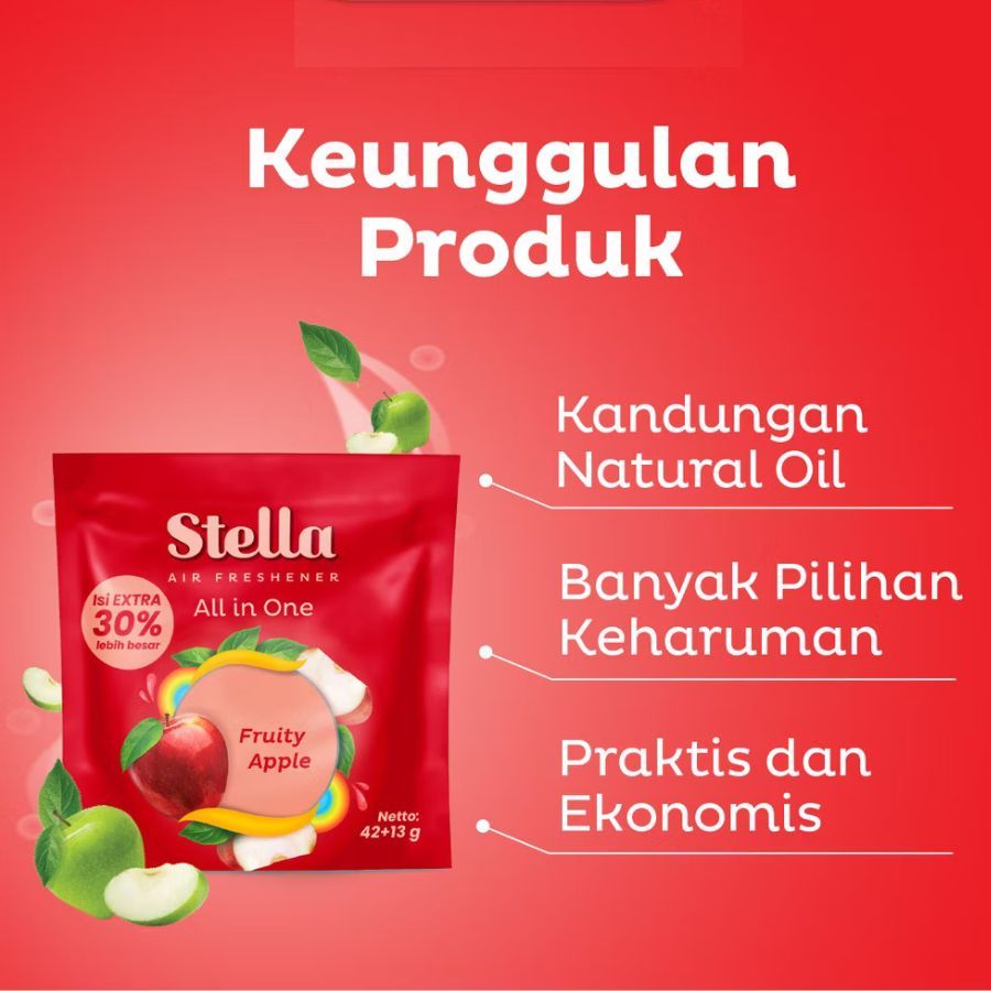 Jual Stella Air Freshener All In One Naturals Fruity Apple 42+3gr ...