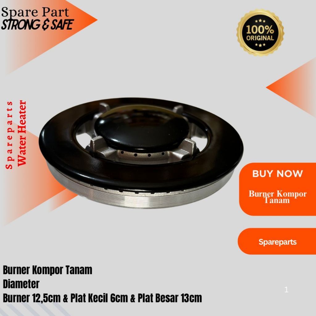 Jual Burner Tungku Api Kompor Tanam Modena diameter 12.5cm Plat Besar ...