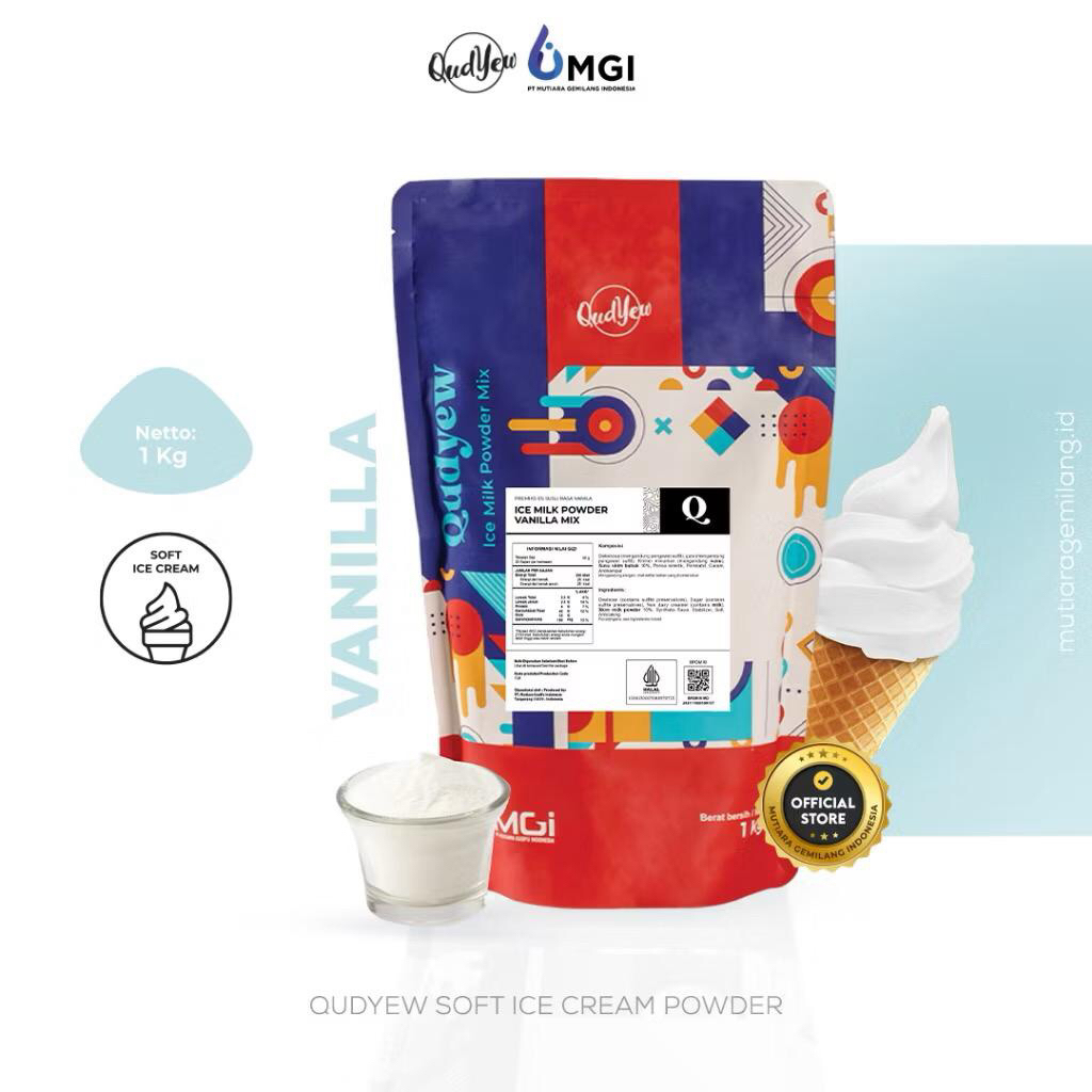 Jual Qudyew Ice Cream Powder 1kg Bubuk soft Es Cream | Shopee Indonesia