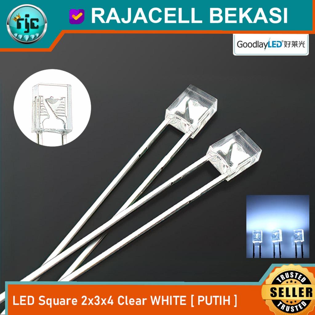 Jual Square LED 2x3x4mm White Clear Ultra Bright Kotak Rectangle Led ...