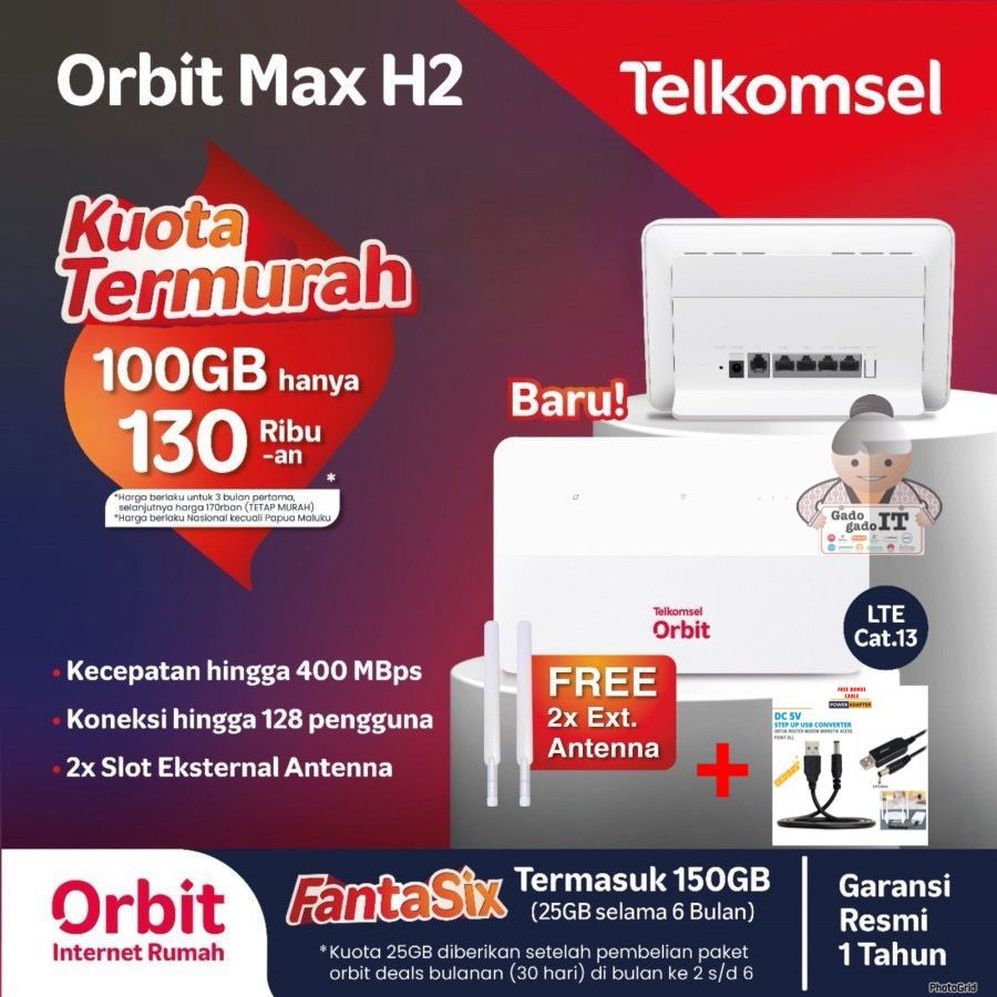 Jual MODEM MIFI WIRELESS ROUTER HUAWEI B818 ORBIT MAX 4G LTE FREE TSEL ...