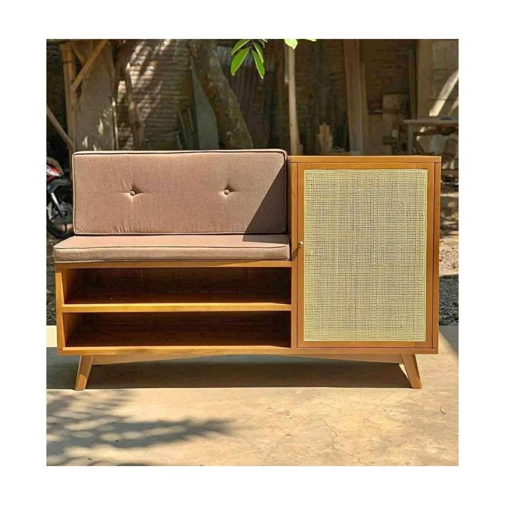 Jual Bangku Rak Sepatu Minimalis Kayu Jati | Shopee Indonesia