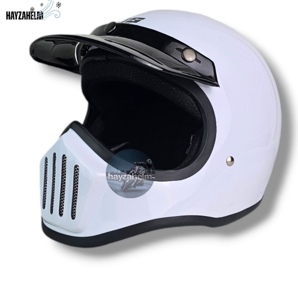 Jual Helm Js Cakil Api Vintage Putih SNI Anti Pecah | Shopee Indonesia