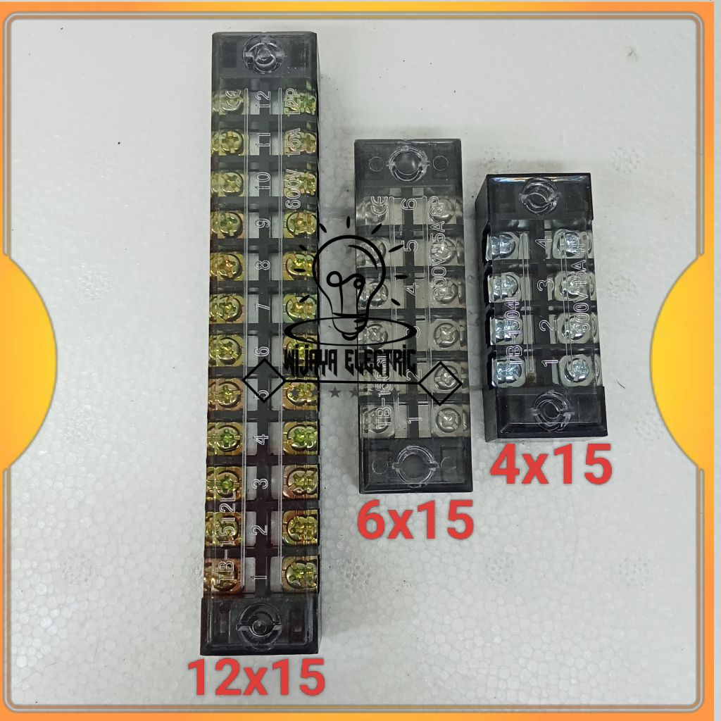 Jual terminal blok 15a 600v 15×6 15×4 15×12 terminal kabel TB-1504 TB ...