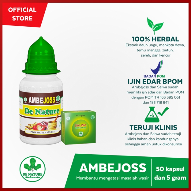 Ambejoss Salep Salwa De Nature Original Obat Ambeien Wasir Ambeyen Fistula Ani Hemoroid  Benjolan Anus Untuk Stadium 1 2 3 4