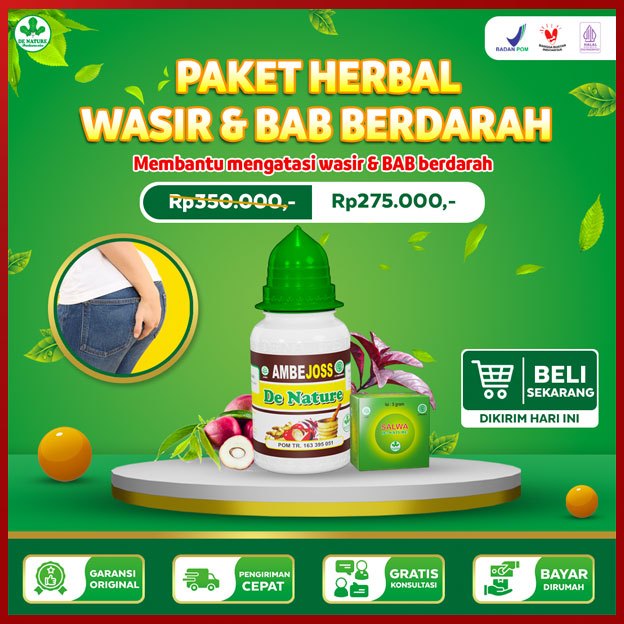 Obat Wasir  Ambeien Ambejoss & Salwa De Nature Herbal Untuk Pria Wanita